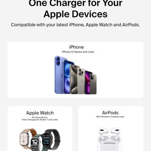 Belkin 3-in-1 MagSafe-Compatible iPhone Charger - Foldable Magnetic Qi2 Certified, MagSafe Charging Station for Phone, Apple Watch, AirPods - Wireless for Multiple Devices