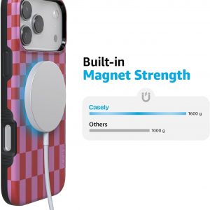 Casely iPhone 17 Pro Max Case | Vibe Check | Pink Checkerboard | Compatible with MagSafe | Bold Protective Design