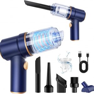 KMM Handheld Car Vacuum Cleaner, 9000Pa Vacuum Cleaner and Air Duster, 120W High Power Hand Held Vacuum with LED Light and Multi-Nozzles for Car, Home, Office, Pet