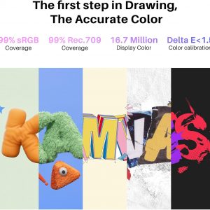 HUION Kamvas 13 (Gen 3) Drawing Tablet with Screen,13.3" Full-Laminated Art Tablet with Anti-Sparkle Canvas Glass 2.0, 99% sRGB, PenTech 4.0, 16384 Pen Pressure, Dual Dial for PC, Mac, Android, Black