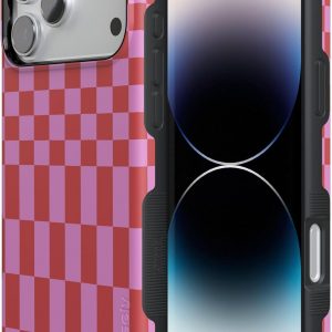 Casely iPhone 17 Pro Max Case | Vibe Check | Pink Checkerboard | Compatible with MagSafe | Bold Protective Design