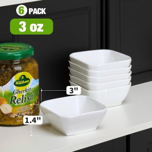 Mfacoy 6 Pack Ceramic Dipping Bowls - 3 oz Sauce Dishes, Mini Bowls for Side Dish, Sushi, BBQ, Party Condiments Set