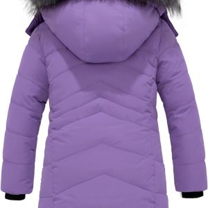 ZSHOW Girls' Winter Coat Insulated Long Quilted Puffer Jacket Warm Hooded Parka Snow Coats