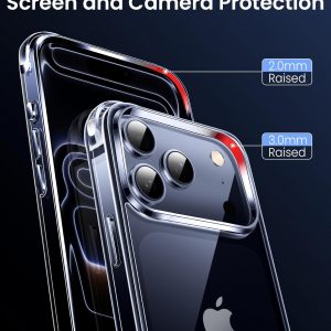Mkeke – Funda transparente compatible con iPhone 17 Pro, antiamarilleo y con protección contra caídas de grado militar. Protector a prueba de golpes para iPhone de 6.3 pulgadas, modelo 2025