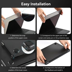 BlueSwan Matte Case for MacBook Pro 14 M5 2025 2024-2021 M4 M3 M2 M1 Pro/Max, Compatible A3434 A3401 A3112 A2992 A2918 A2779 A2442, Hard Shell Protective Cover, Space Black Clear