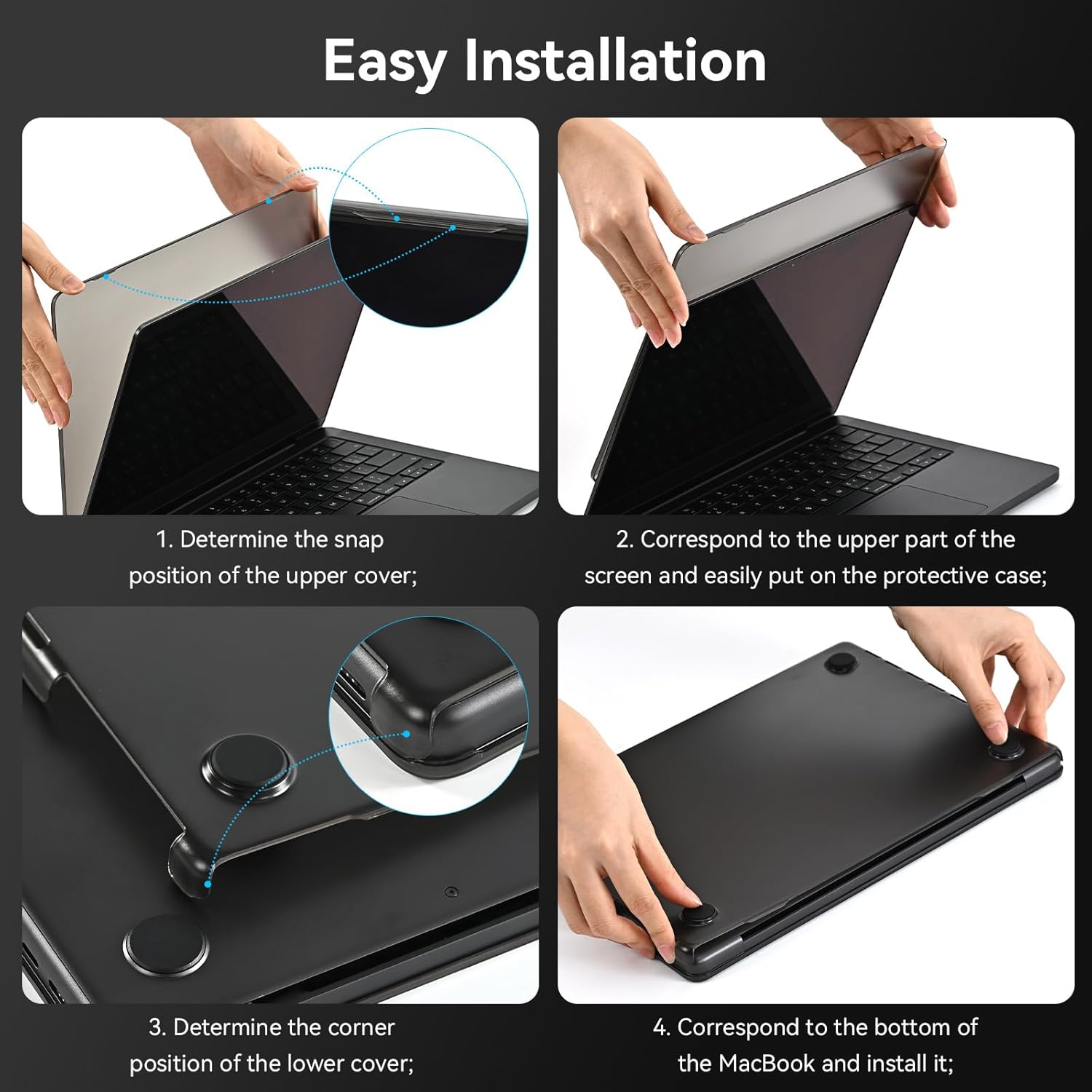 BlueSwan Matte Case for MacBook Pro 14 M5 2025 2024-2021 M4 M3 M2 M1 Pro/Max, Compatible A3434 A3401 A3112 A2992 A2918 A2779 A2442, Hard Shell Protective Cover, Space Black Clear