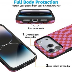 Casely iPhone 17 Pro Max Case | Vibe Check | Pink Checkerboard | Compatible with MagSafe | Bold Protective Design