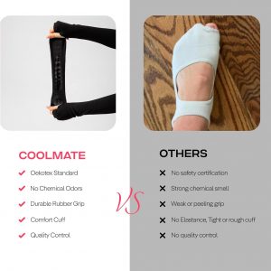 CoolMate Calcetines de pilates con empuñaduras para mujer, calcetines de yoga, antideslizantes, para entrenamiento, barras, regalos de pilates