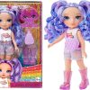 Rainbow High Littles – Amethyst Willow, Purple 5.5" Posable Small Doll with Purse, Magical Pet Dog, Girls Toy Gift, Kids Ages 4-12 Years