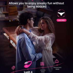 LOVENSE Lush 4 G spot Vibrator Couples Sex Toys, Powerful Wearable Egg Vibrators APP Remote Control Long Distance Adult Sex Toys & Games with LED Light, IPX7 Waterproof, Discreet, Rose