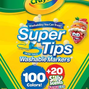 Crayola Supertips con fragancias divertidas, marcadores lavables para la escuela, [exclusivo de Amazon]