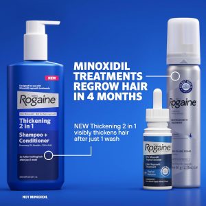 Men’s Rogaine 5% Minoxidil for Men Foam, Clinically Proven Regrowth for Thinning Hair, Topical Hair Loss Treatment, Unscented Topical Aerosol, Results in 8–16 Weeks, 3-Month Supply, 3 x 2.11 oz