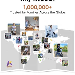 KRIDDO Bicicleta de equilibrio para niños de 2 años, de 24 meses a 5 años, bicicleta de empuje de 12 pulgadas con placa personalizada (3 juegos de calcomanías incluidas), bicicleta de regalo para