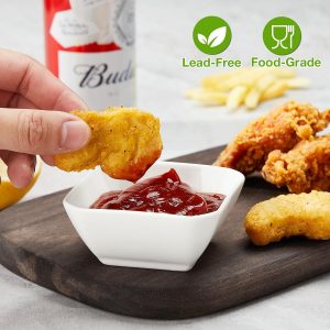 Mfacoy 6 Pack Ceramic Dipping Bowls - 3 oz Sauce Dishes, Mini Bowls for Side Dish, Sushi, BBQ, Party Condiments Set