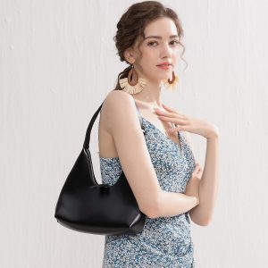 JOLLQUE Shoulder Bag for Women, Small Leather Handbag Purse,Unique Trendy Zipper Hobo Bag