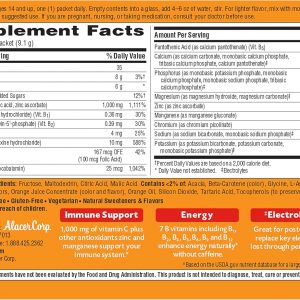 Emergen-C 1000mg Vitamin C Powder for Daily Immune Support Caffeine Free Vitamin C Supplements with Zinc and Manganese, B Vitamins and Electrolytes, Super Orange Flavor - 90 Count/3 Month Supply