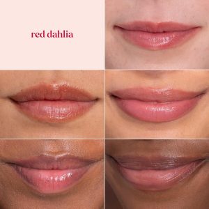 Burt's Bees - Bálsamo labial para rellenar los calcetines, fórmula de bálsamo tintado 2 en 1 de larga duración, infusión de color con manteca de karité hidratante, dalia roja (paquete de 2)