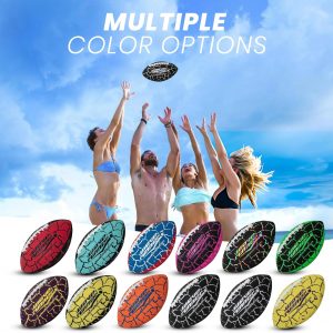 Wave Runner Grip It - Balón de fútbol impermeable de tamaño junior, tamaño 9.25, duradero y doble cordón, perfecto para accesorios de playa, juegos para niños, juguetes de piscina, juegos al aire