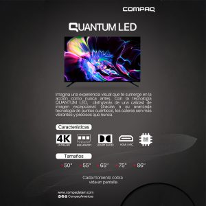 Compaq Televisor Smart Full HD QLED de 43 Pulgadas