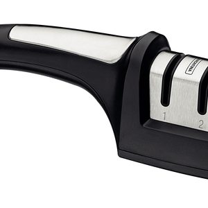 Afilador de cuchillos de diamante de doble cara Tramontina Profio con soporte de ABS y acero inoxidable