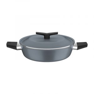 Olla arrocera de inducción Tramontina Spezia en aluminio con revestimiento interno y externo antiadherente Starflon Excellent, azul pizarra, 24 cm