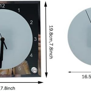 20pcs Sublimation Blank Clock Glass Photo Frame 7.8" x 7.8" Picture Framed Wall Decor DIY Heat Transfer Press Printing