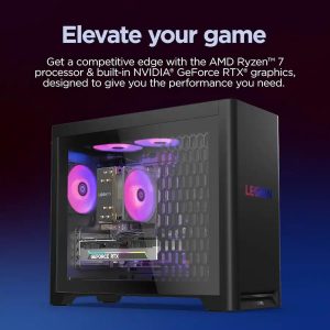 Lenovo Legion Tower 5 Gaming Desktop, AMD Ryzen 7 7800X3D NVIDIA GeForce RTX 5070 12GB GDDR7, 64GB DDR5 5600MT/s, 2TB SSD, 2TB HDD, Whisper-Quiet Legion Cooling, Windows 11 Pro, REDRAGON Accessories
