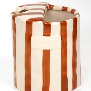 Taza de café grande con platillo, tazas de café de cerámica, taza de café de porcelana y platillo pintado a mano (marrón)