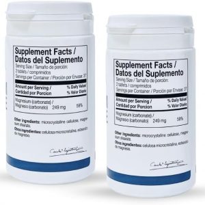 ANA Maria LAJUSTICIA Carbonato de Magnesio, 75 Tabletas, Sin Gluten, Kosher, Vegano, 56.25 GR- 2 Unidades