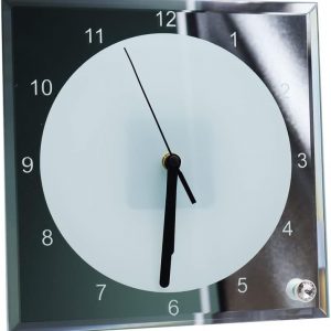 20pcs Sublimation Blank Clock Glass Photo Frame 7.8" x 7.8" Picture Framed Wall Decor DIY Heat Transfer Press Printing