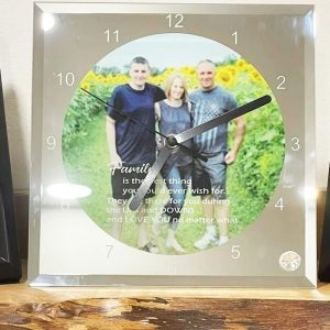 20pcs Sublimation Blank Clock Glass Photo Frame 7.8" x 7.8" Picture Framed Wall Decor DIY Heat Transfer Press Printing