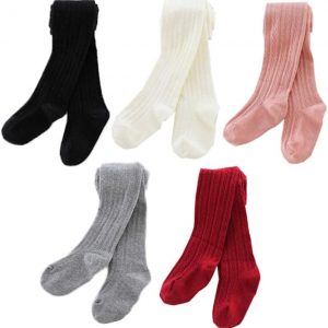 Ehdching 5 Pack Baby Toddler Girls Children Cable Knit Cotton Tights Leggings Stocking Pants