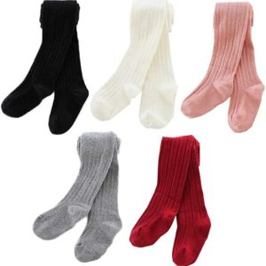 Ehdching 5 Pack Baby Toddler Girls Children Cable Knit Cotton Tights Leggings Stocking Pants