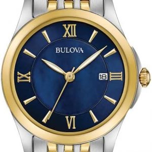 Bulova Women's Classic Stainless Steel Watch and Mother of Pearl Dial