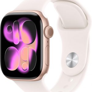 Apple Watch Series 11 [GPS 42mm] Smartwatch with Rose Gold Aluminum Case with Light Blush Sport Band - S/M. Sleep Score, Fitness Tracker, Health Monitoring, Always-On Display, Water Resistant