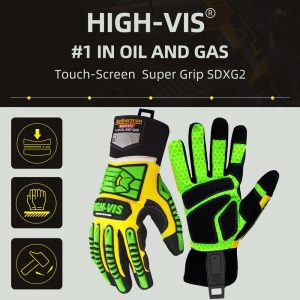 Seibertron High-VIS SDXG2 Dexterity Super Grip GEL Oil & Gas Anti-Vibración Protección de Impacto Guantes de Seguridad CE EN388 4131 M