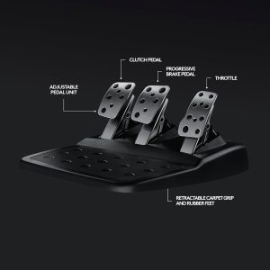 Logitech G920 Driving Force Racing Wheel and Floor Pedals, Real Force Feedback, Stainless Steel Paddle Shifters, Leather Steering Wheel Cover for Xbox Series X|S, Xbox One, PC, Mac - Black