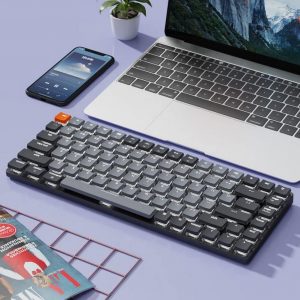 Keychron K3 Versión 2, 75% de diseño, 84 teclas Teclado mecánico inalámbrico ultrafino Bluetooth/USB con cable con retroiluminación blanca, interruptor marrón óptico Keychron de perfil bajo