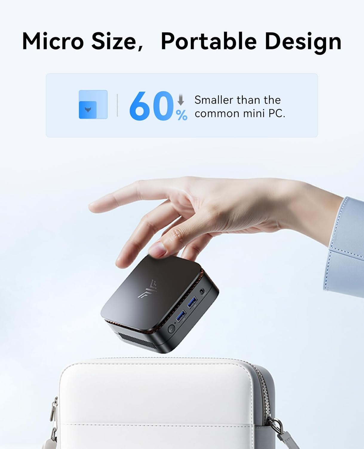 KAMRUI Essenx E1 Mini PC, N95 Processor (up to 3.4GHz), 12GB LPDDR5 RAM 256GB M.2 SSD, Mini Desktop Computer Support Dual 4K, WiFi, Ethernet for Business, Office, Home