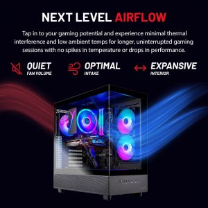 Skytech Gaming Azure 3 Gaming PC, Intel i5 14400F 2.5GHz, NVIDIA RTX 5060, 1TB NVMe SSD, 32GB DDR5 RAM 6000, 650W Gold PSU, Wi-Fi, Win 11, Desktop