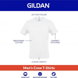 Gildan Camisetas de cuello redondo, paquete múltiple, estilo G1100, para hombre