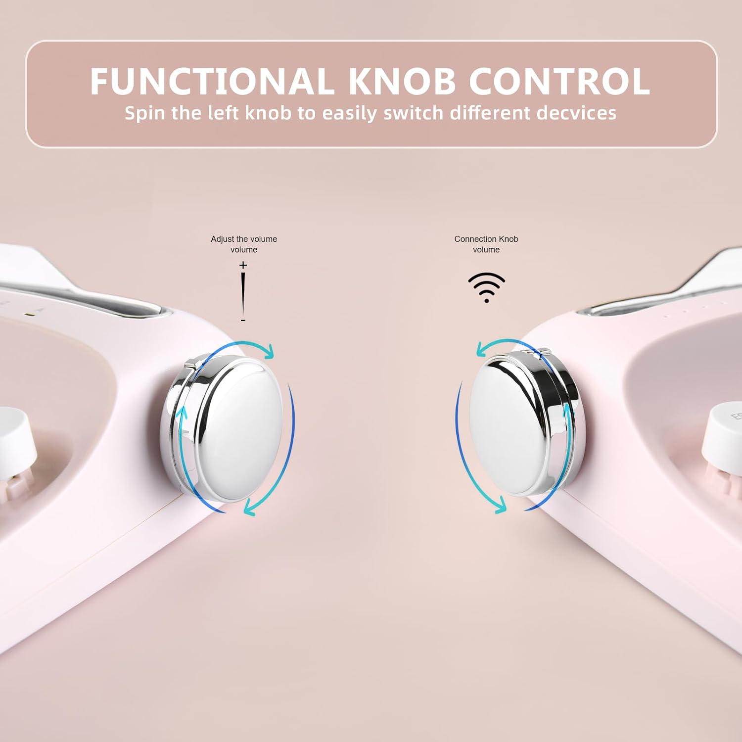 YUNZII Upgraded Wireless Typewriter Keyboard,with Retro Integrated Stand,USB-C/Bluetooth,Cute Round Keycaps, USB-C/Bluetooth Connection for Table, Phone, PC and Win/Mac/Android (B309, Baby Pink)