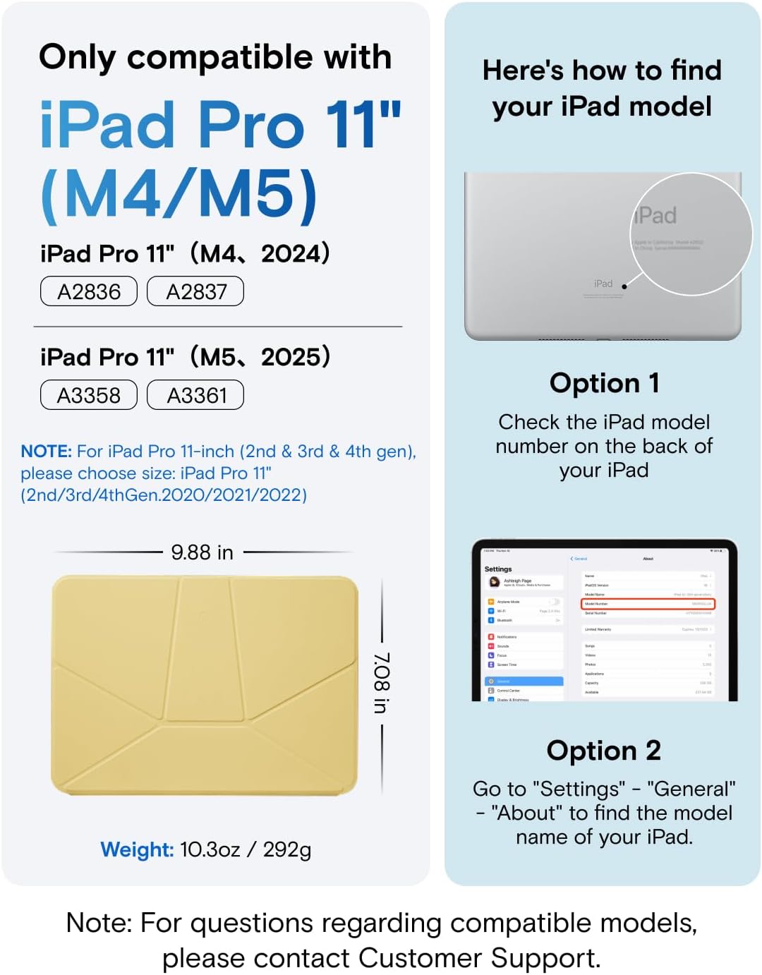 MOFT Dynamic Folio Case for iPad Pro 11- inch (M5 2025 / M4 2024), Silm Magnetic Stand Case with 20+ Viewing Angles, Auto Wake/Sleep, Ultra Thin, Panna Cotta x Faded Jeans