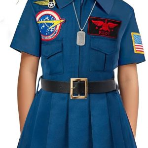 G.C Girls Pilot Costume Dress Sunglasses Accessories Kids Toddler Halloween Cosplay Role Play Party Birthday Gifts