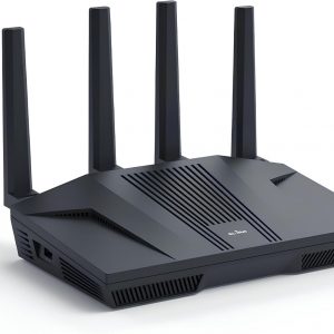 GL.iNet GL-MT6000 (Flint 2) WiFi 6 High Speed Gaming Routers for Wireless Internet, 2 x 2.5G Ethernet Ports for Fiber Optic Modem, Long Range Computer VPN WiFi Router, Home & Business
