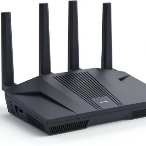 GL.iNet GL-MT6000 (Flint 2) WiFi 6 High Speed Gaming Routers for Wireless Internet, 2 x 2.5G Ethernet Ports for Fiber Optic Modem, Long Range Computer VPN WiFi Router, Home & Business