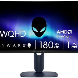 Alienware 34 Monitor curvo para juegos – AW3425DWM – Pantalla WQHD de 34 pulgadas 180Hz 1ms, 1500R, AMD FreeSync Premium, VESA AdaptiveSync.