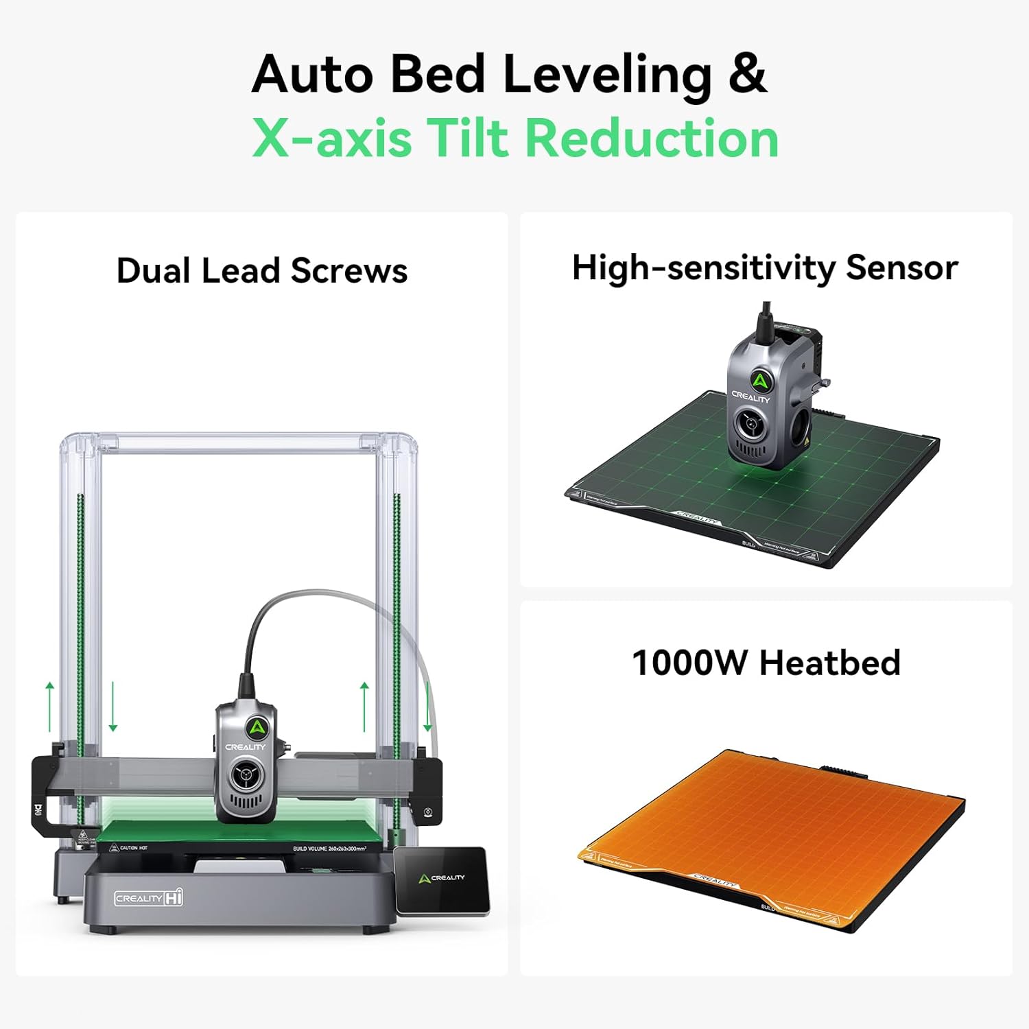 Creality Hi Combo with CFS, Multicolor 3D Printer 500mm/s High Printing, Print Size 260 * 260 * 300mm,MK8 Nozzles Package PLA Filament 1.75 mm (Hi 3D Printer)