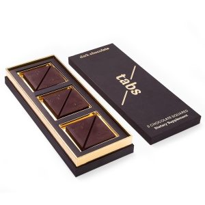 Tabs Chocolate Squares for Couples (1 Box) - Dark Chocolate Bar to Improve Mood - Vegetarian, Gluten-Free for Men & Women