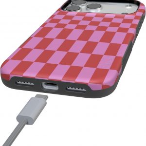 Casely iPhone 17 Pro Max Case | Vibe Check | Pink Checkerboard | Compatible with MagSafe | Bold Protective Design